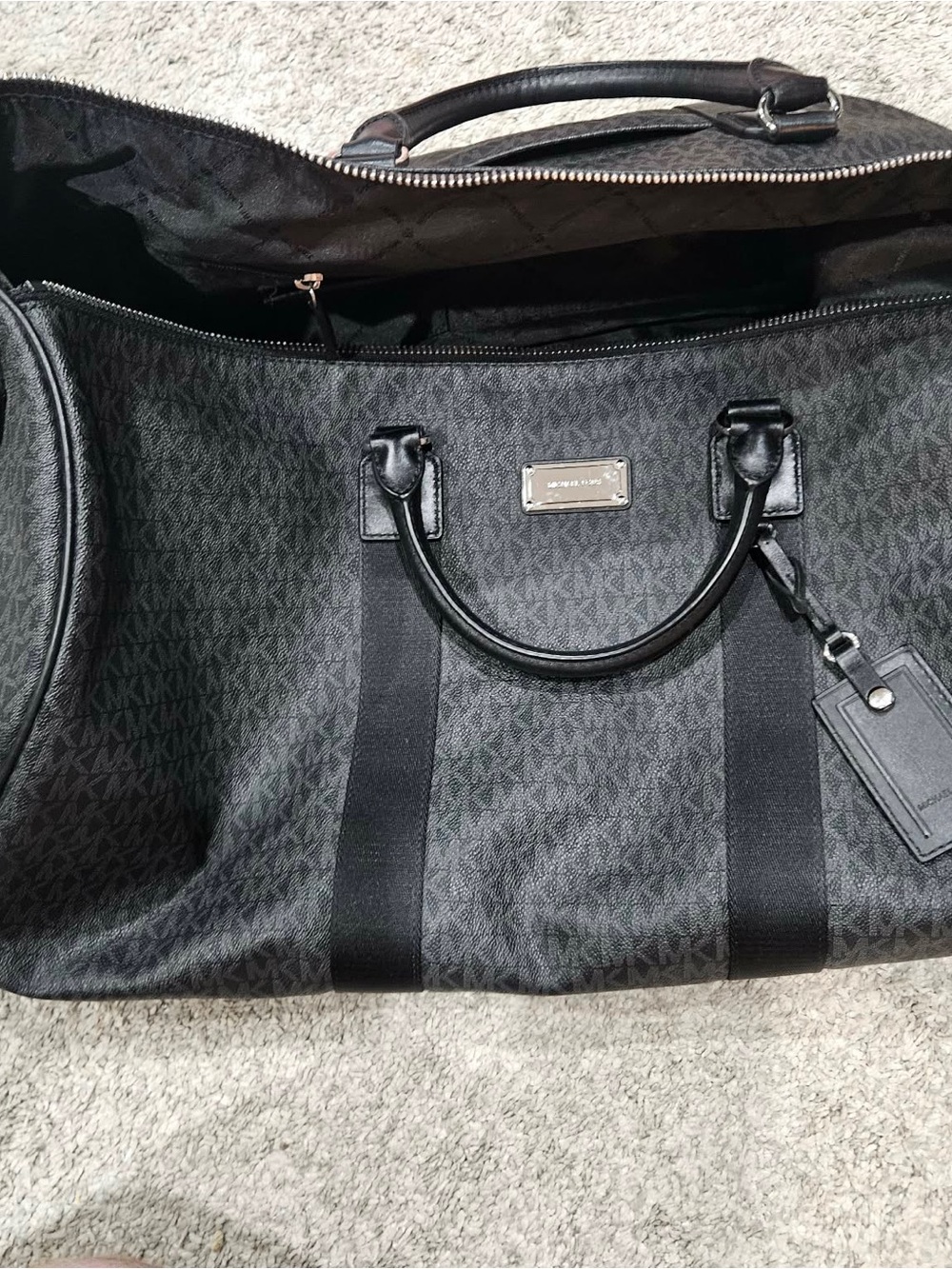 Michael Kors Black Monogram Weekender Duffel